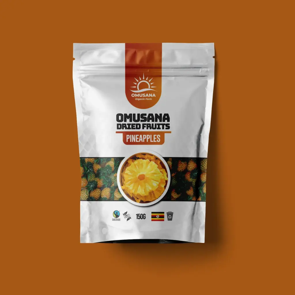 Bio-Sonnengetrocknete Ugandische Ananas, (150g)